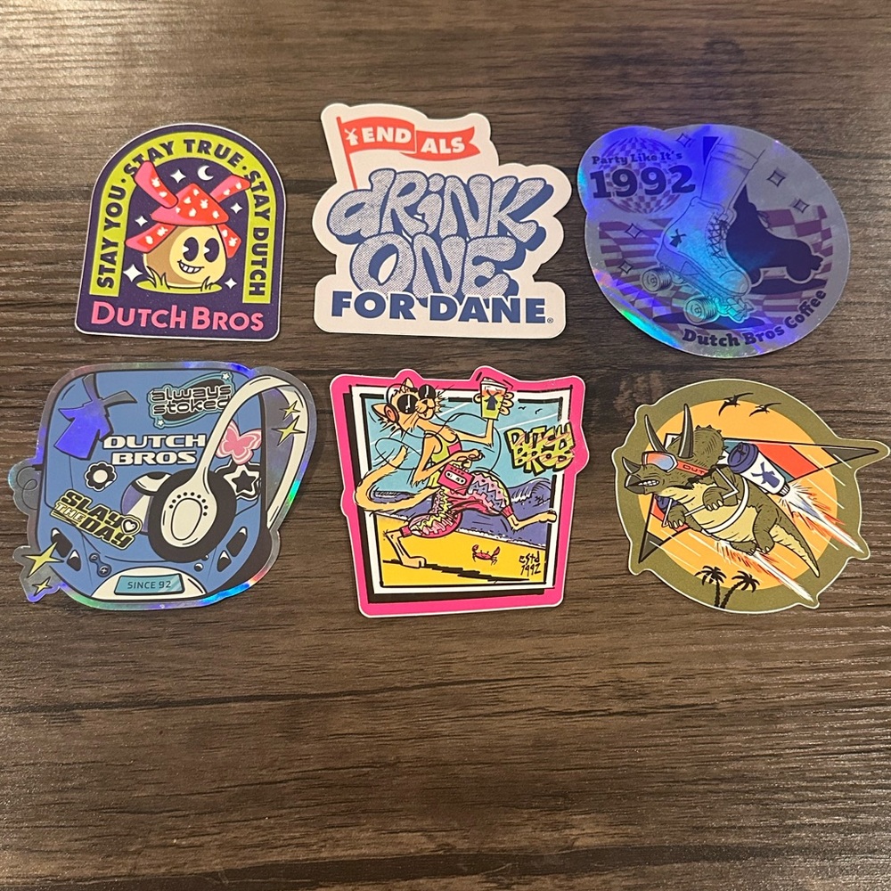 Dutch Bros Vibrant Sticker Collection - set of 6